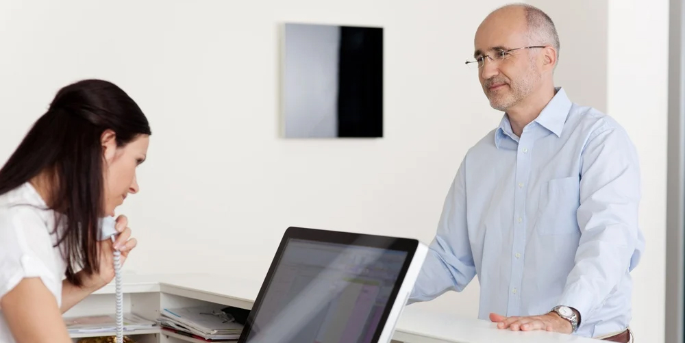 Mature male patient at doctor's office