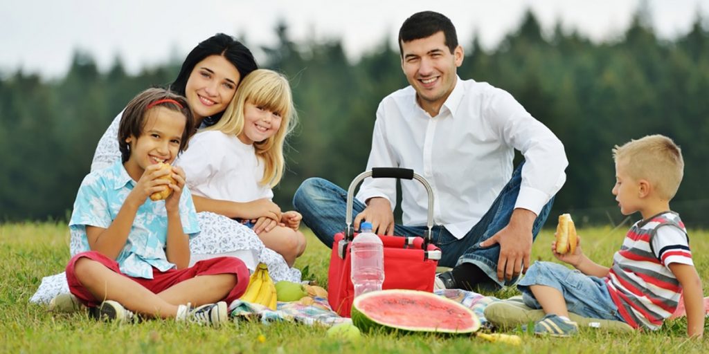 Happy family on a picnic