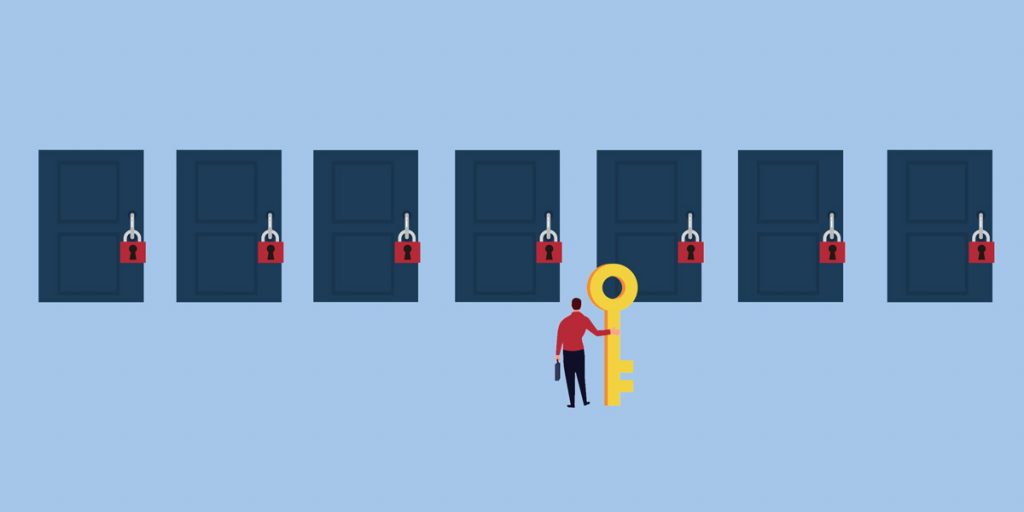 Man-multiple-doors-one key