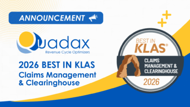 Announcement | Quadax | 2026 Best in KLAS | Claims Management & Clearinghouse