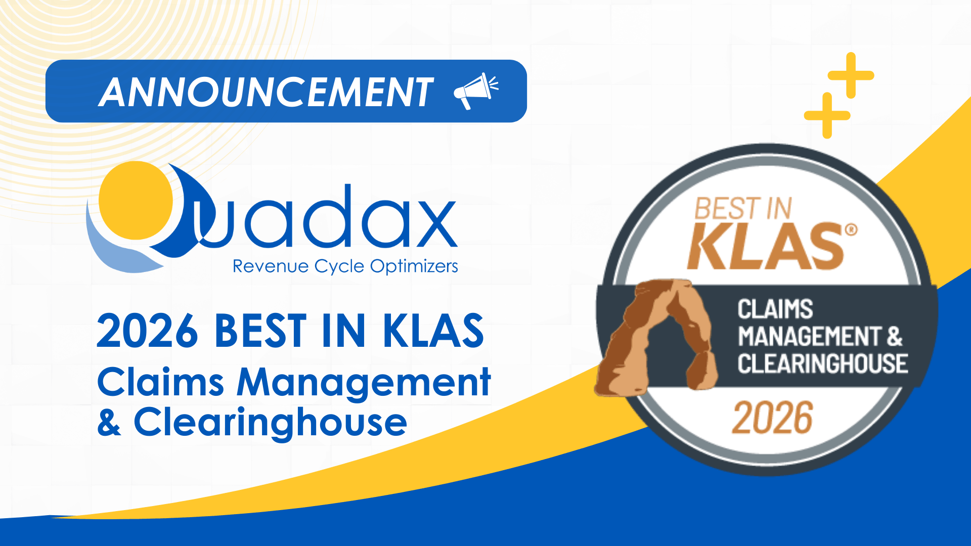 Announcement | Quadax | 2026 Best in KLAS | Claims Management & Clearinghouse